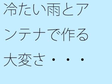 【d_672890】冷たい雨とアンテナで作る大変さ・・・見えなくなるのを小刻みの冷静さで